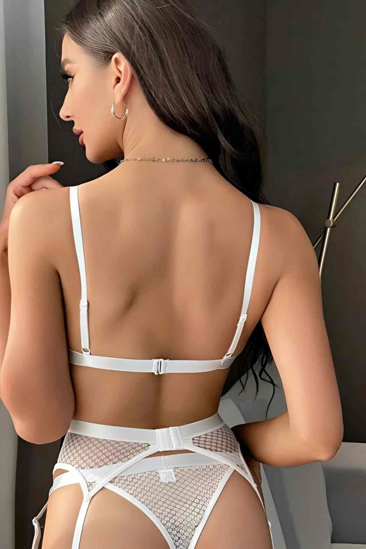 kissbump beyaz strap detaylı İç giyim takımı – transparan seksi sütyen külot seti, fantazi kadın İç Çamaşırı kissbump beyaz strap detaylı İç giyim takımı – transparan seksi sütyen külot seti, fantazi kadın İç Çamaşırı