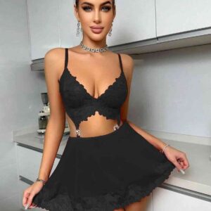 siyah dantel fantazi gecelik – taşlı kalp aksesuarlı seksi İç giyim, büyük beden seçenekli siyah dantel fantazi gecelik – taşlı kalp aksesuarlı seksi İç giyim, büyük beden seçenekli